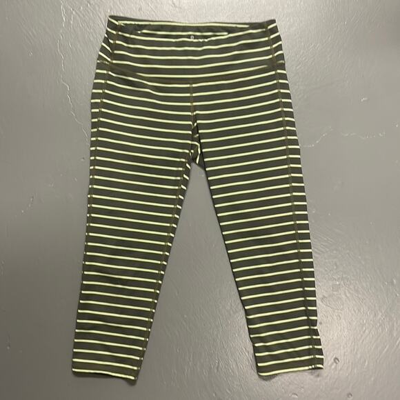 Athleta Green Stripe Leggings Size Small - Picture 1 of 5